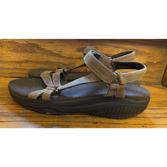 Skechers Shape Ups Dash Ankle Strap Comfort Sandals Women 8.5 Brown #12290 - Picture 4 of 10